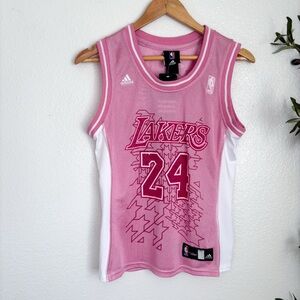 Adidas Rare Limited Edition Kobe Bryant #24 Pink and White Lakers Jersey NBA